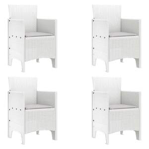 Ensemble de 4 chaises de jardin en polypropylène blanc, dimensions 20,87 x 19,29 x 33,46 pouces - Product Image 2