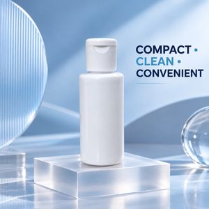 Bouteille PET moderne de 50 ml |   Conteneur d'emballage cylindrique à couvercle rabattable pour produits de soins à domicile et de soins personnels, vente en gros B2B - Product Image 3