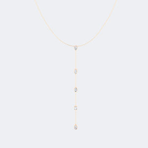 Collier de luxe plaqué or 18 carats avec diamant de laboratoire taille mixte serti clos 1,25 carat total - Product Image 1