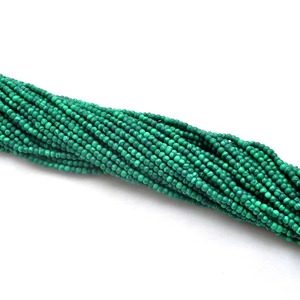 Perles de malachite lisses en forme de rondelle 3mm 3.5mm, prix de gros, en vrac, pour la fabrication de bijoux et de bracelets. - Product Image 4