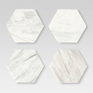 Sous-plat octogonal en marbre et acacia, design rustique écologique, isolant thermique, pour la maison, anti-brûlure, pour bols et tasses - Product Image 3