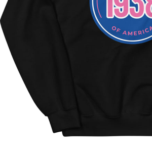Sweat-shirt à col rond noir avec motif bleu foncé et rose, en molleton doux, à manches longues, unisexe, décontracté, vêtement d'hiver tendance - Product Image 6
