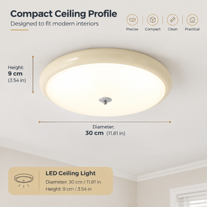 Lámpara de techo LED regulable moderna de 58W con control remoto, tres temperaturas de color, montaje empotrado de hierro y vidrio para dormitorio - Product Image 3