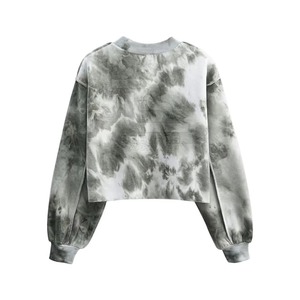 Sweat-shirt court pour femme avec logo personnalisé, style streetwear décontracté, haut tendance, prix de gros - Product Image 2