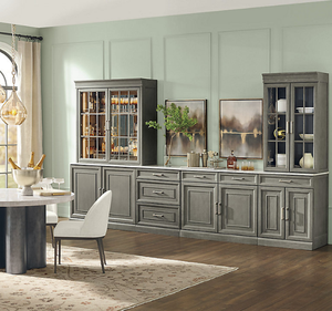 ตู้ไซด์บอร์ดไม้มะฮอกกานีแท้สุดหรูทันสมัย พร้อมตู้โชว์กระจก ตู้เก็บของในครัวสไตล์มินิมอล - Product Image 6