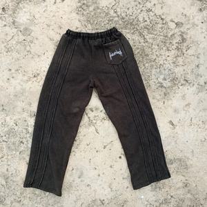 Pantalon de survêtement entièrement personnalisé en coton épais 100 % délavé à l'acide avec logo brodé - Product Image 5