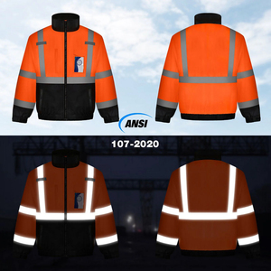 Style Custom Logo And Size Workwear Comfortable Working Safety <b>Jacket</b> For Men's High Visibility Reflective Breathable Heavy Duty - Product Image 3