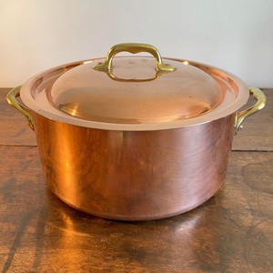 High Quality Copper Stock <b>Pot</b> with Lid for <b>Cooking</b> Serving Multipurpose Casserole for Hotel Restaurant Kitchen Use - Product Image 3