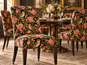 Tela Brocada Jacquard con Estampado Floral Rosa de PRANIKA INTERNATIONAL, 58/60 Pulgadas, Tejido Transpirable y Ligero para el Hogar - Product Image 4