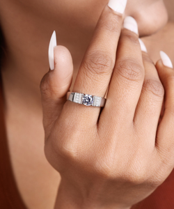 925 Sterling <b>Silver</b> Adjustable Solitaire Diamond <b>Ring</b> for <b>Men</b> Handmade Minimalist Engagement and Women Wedding Band Bulk Her - Product Image 3