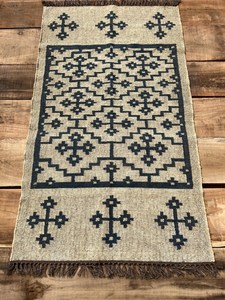 Tapis rectangulaire artisanal en laine et acrylique, motif floral Kilim, fait main, écologique, à poils moyens, pour salon, avec base en latex Krafterscustom - Product Image 6