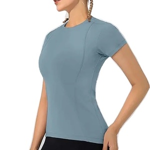 T-shirts personnalisés pour femmes et hommes, t-shirts de sport en polyester, blouses, hauts unisexes, t-shirts slim fit pour la gym, t-shirts unis - Product Image 1