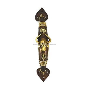 Fabriqué à la main 9 pouces en laiton taureau poignée de porte Art Style Tribal pour armoire de maison classique poignée de porte principale meubles anciens inde - Product Image 1