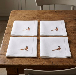Servilletas de Cena de Algodón con Bordado Cuadrado Clásico Personalizado de Faisán, Reutilizables, Duraderas, Lavables a Máquina, con Dobladillo, para el Hogar - Product Image 3