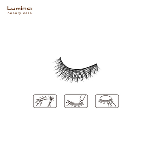 10 Pares de Pestañas Postizas Hechas a Mano CR04-Cotton/Nylon/Fibra Sintética Autoadhesivas Reutilizables con Efecto 3D para Ojos Grandes - Product Image 3