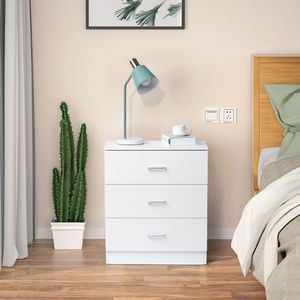 FCH Modern Simple White Dresser Chest of Drawers 3 Drawer Unit with Universal Design for Family Room Bedroom or Living Room - Product Image 2