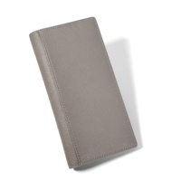 [Produk Unggulan] Dompet Panjang Kulit Saffiano Berkualitas Tinggi Castello, Bukaan Terbuka, Warna Navy Grey Green Black, Unisex, Lapisan Poliester
