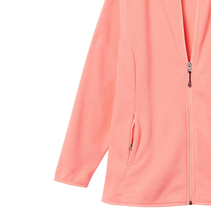 Veste d'hiver chaude pour femme, en polaire 100% polyester imperméable, couleur corail uni, fermeture éclair intégrale, col montant - Product Image 3