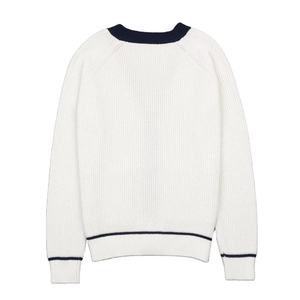 Cardigan respirant à col en V coupe moderne pour homme, pull en maille rayé boutonné style universitaire pour un usage quotidien élégant - Product Image 5