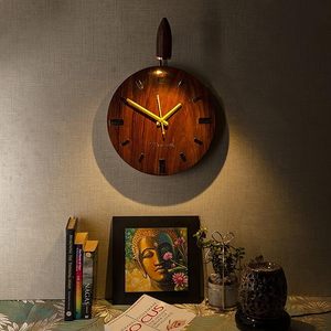 Luxury Wooden <b>Clock</b> Handmade Rustic Home Decor Wall <b>Clock</b> Low Cost Decoration Handmade Wooden <b>Clock</b> - Product Image 3
