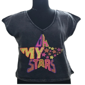 T-shirt en coton à manches courtes et col en V pour femme, haut léger au meilleur prix - Product Image 1