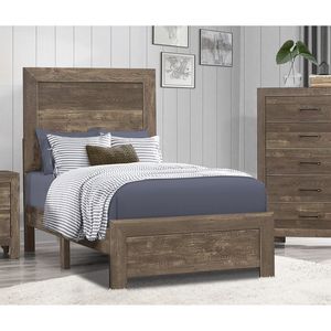 Testiera e Pediera in Legno per Letto Singolo, Finitura Marrone Rustico, Stile Semplice, Arredamento per Camera da Letto Formale - Product Image 2