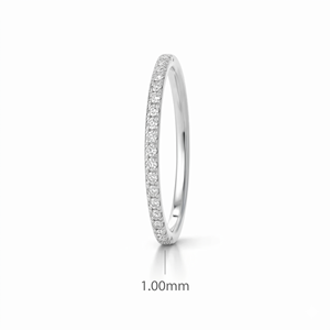 Bague de promesse et d'anniversaire empilable en or massif 10K 14K 18K avec diamant de laboratoire rond de 1 mm, pour mariage, éternité complète - Product Image 1