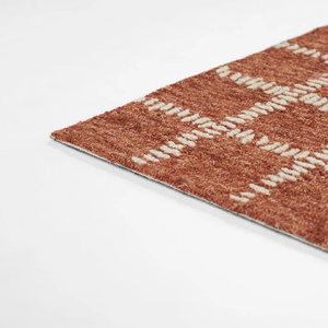 Alfombra Geométrica de Lana Tejida a Mano, Diseño Moderno con Relieve, Color Rojo Marfil, Fabricante, Proveedor, Mayorista - Product Image 3