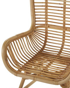 Rattan chair for study desk. Features a high backrest for comfortable and stable <b>seating</b>. Office furniture. - Product Image 3