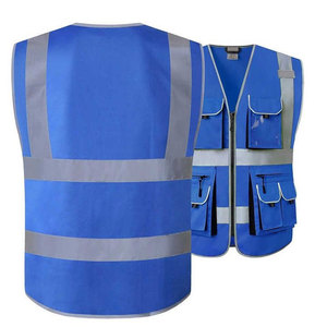 Gilet de sécurité haute visibilité personnalisé, bandes réfléchissantes, tissu respirant et doux, poches zippées, vêtements de sécurité réfléchissants en gros - Product Image 3