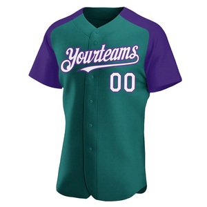 Camiseta de Béisbol Morada y Verde de Primera Calidad, Tejido de Malla Transpirable, Sublimación Personalizada, Transferencia de Calor, Fabricante de Marca Privada - Product Image 3