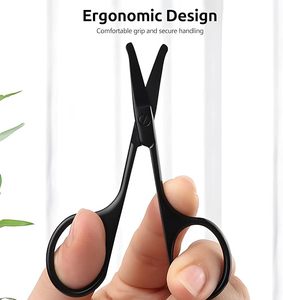Ciseaux pour poils de nez, ciseaux de toilettage professionnels en acier inoxydable, pointe arrondie, instrument de soin de beauté - Product Image 4