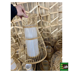 Bamboo Lampshade Organic Handcrafted Woven Hanging <b>Light</b> Cover Tropical Resort <b>Bedroom</b> Ceiling Lamp <b>Shade</b> Vietnam - Product Image 4