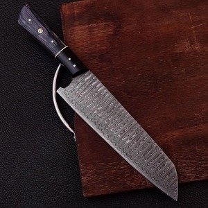 Cuchillo de chef hecho a mano de acero de Damasco, cuchillo de cocina con mango de madera Pakka y resina - Product Image 4