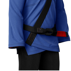 Blue BJJ <b>Kimono</b> 100% Pearl Weave Cotton Regular Fit Adult <b>Men's</b> Martial Arts Wear Breathable Lightweight Anti-Bacterial Front - Product Image 4