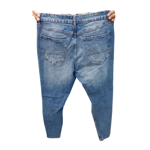 Pantalones Vaqueros de Mezclilla para Hombre, Corte Slim Fit, Pierna Recta, Lavado a la Piedra, Cintura Media, Color Sólido, Casuales, de Algodón, para Primavera - Product Image 6
