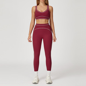 Vente directe usine – Nouveaux ensembles soutien-gorge et shorts de sport de luxe pour femmes, respirants, séchage rapide, pour l'entraînement et le fitness - Product Image 1