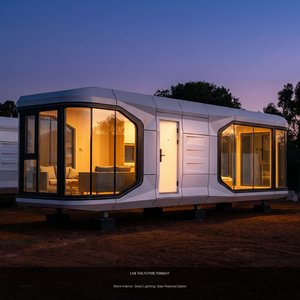 Casa Prefabricada <span class=keywords><strong>de</strong></span> Lujo en Forma <span class=keywords><strong>de</strong></span> Cápsula Espacial <span class=keywords><strong>de</strong></span> Aluminio |   Casa Móvil <span class=keywords><strong>de</strong></span> Acero para Taller, Hotel, Resort, Glamping |   Certificado CE, Energía Solar - Product Image 3