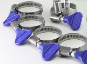 แคลมป์รัดสายยางแบบสกรูหัวแม่มือ ยี่ห้อ YDS โรงงานไต้หวัน รุ่นกันสนิม พร้อมด้ามจับสีน้ำเงิน รุ่นบัตเตอร์ฟลายแบบหนาพิเศษ 10320-09032 สำหรับงานประปา - Product Image 6