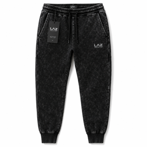Pantalon de survêtement respirant à séchage rapide, nouvelle mode, qualité supérieure, pour homme, délavé à l'acide, décontracté, taille haute, couleur unie, 100% coton - Product Image 1