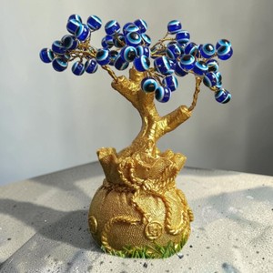 Árbol de Cristal de Ojo Turco Hecho a Mano de Calidad Premium, Bonsái de Piedras Preciosas Protectoras de Color Natural para Decoración Espiritual Vastu y Negocios - Product Image 3