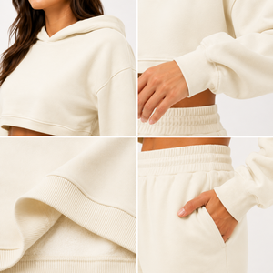<b>woman</b> crop <b>hoodie</b> offering modern style <b>soft</b> fabric flexible comfort perfect choice for casual wear fitness and outdoor use - Product Image 5
