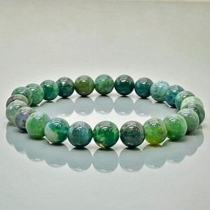 Natural Moss Agate 8mm Smooth Round AA Grade Gemstone Beads <b>Stretch</b> <b>Bracelet</b> Healing Jewelry Wholesale - Product Image 5