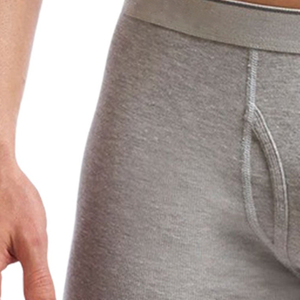 Men's Mid-Rise Gray <b>Boxer</b> Briefs Spandex/<b>Polyester</b> Knitted Breathable Eco-Friendly Anti-Bacterial Solid Color Underwear - Product Image 6