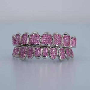 Hip Hop Custom 925 Silver Iced Out <b>Teeth</b> Grillz Iced Out Moissanite Diamond Grillz <b>Teeth</b> Silver Jewelry Best Price - Product Image 4