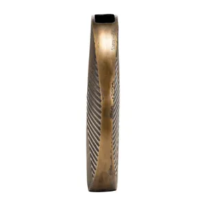 Vase en céramique moderne de 13 pouces, rond, sculpté à la main, design géométrique, décoration intérieure pour fleurs ou plantes vertes - Product Image 2