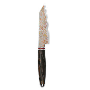 Couteau artisanal en acier damas cuivré avec lame à motifs élégants, manche personnalisé, outil de découpe de cuisine haut de gamme fait main - Product Image 2
