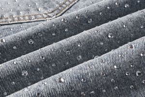 Shorts en jean de haute qualité pour hommes, pantalon en denim extensible d'été, short en jean orné de strass - Product Image 4