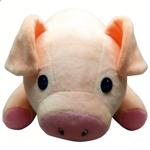 Peluche de cerdo gordo de orejas caídas rosa personalizado, suave almohada de peluche de cerdo rosa claro acostado - Product Image 2