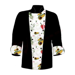 Sublimado-Bomber Custom-Logo Impreso-Cómodo Ladies 'White Full-Sleeve Chef-Blusa Aguacates-styles Printings Chef's Coat - Product Image 4